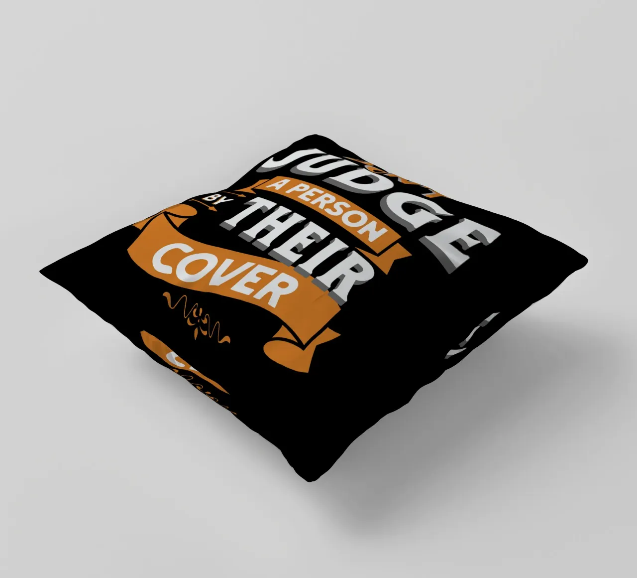 Don't Judge a Person by Their Cover decorative cushion by Gunawan Rb