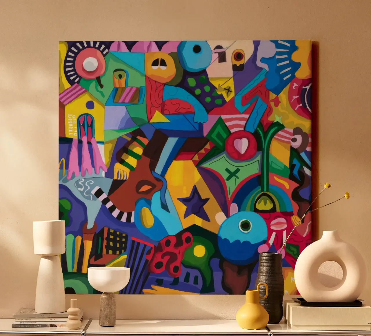 Imaginative Vibrant Universe canvas with Floater frame by Monarco Virtuoso