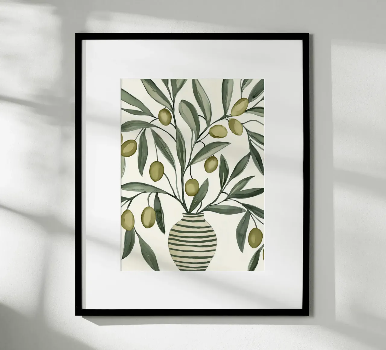 Rami d'ulivo in un vaso Arte mediterranea italiana d'epoca poster da Gentle Echoes Art