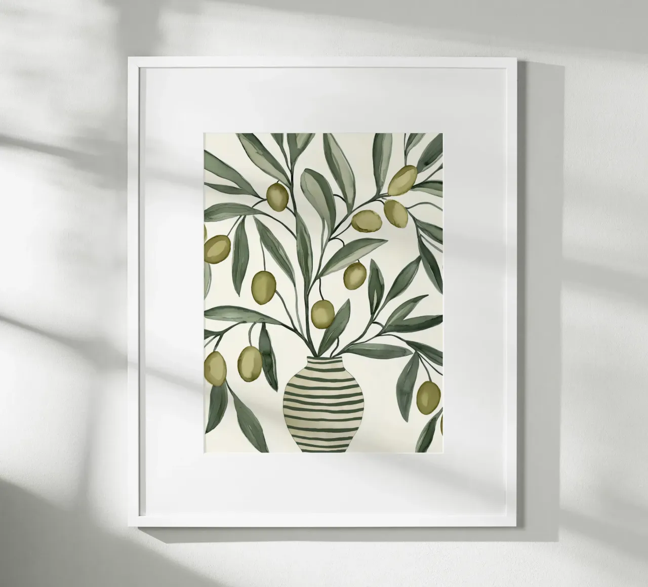 Rami d'ulivo in un vaso Arte mediterranea italiana d'epoca poster da Gentle Echoes Art