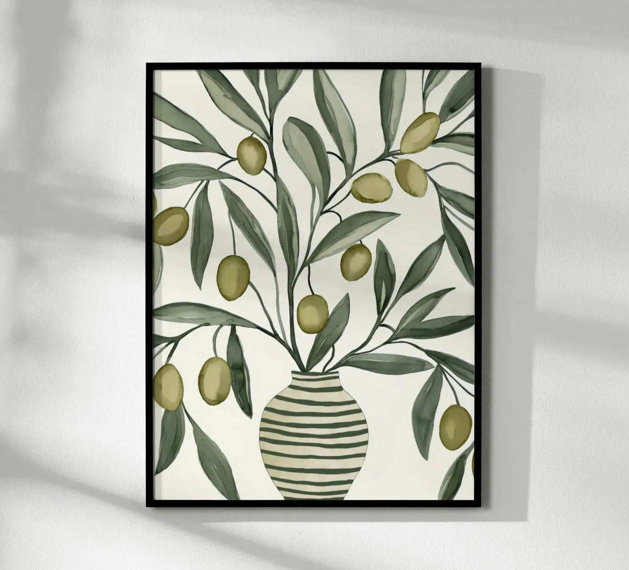 Rami d'ulivo in un vaso Arte mediterranea italiana d'epoca poster da Gentle Echoes Art