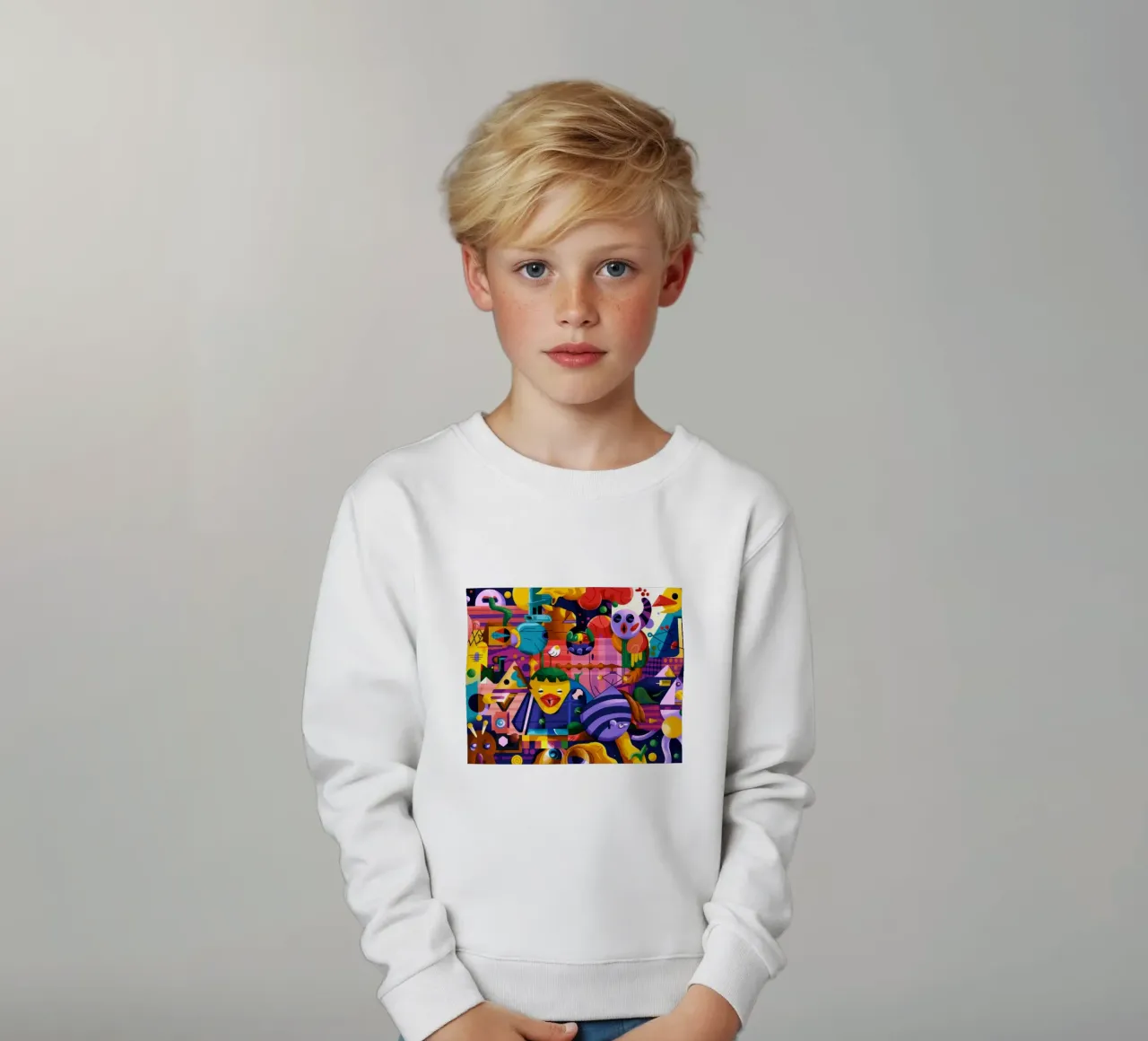 Levendige abstracte symfonie kinder sweatshirt van Monarco Virtuoso