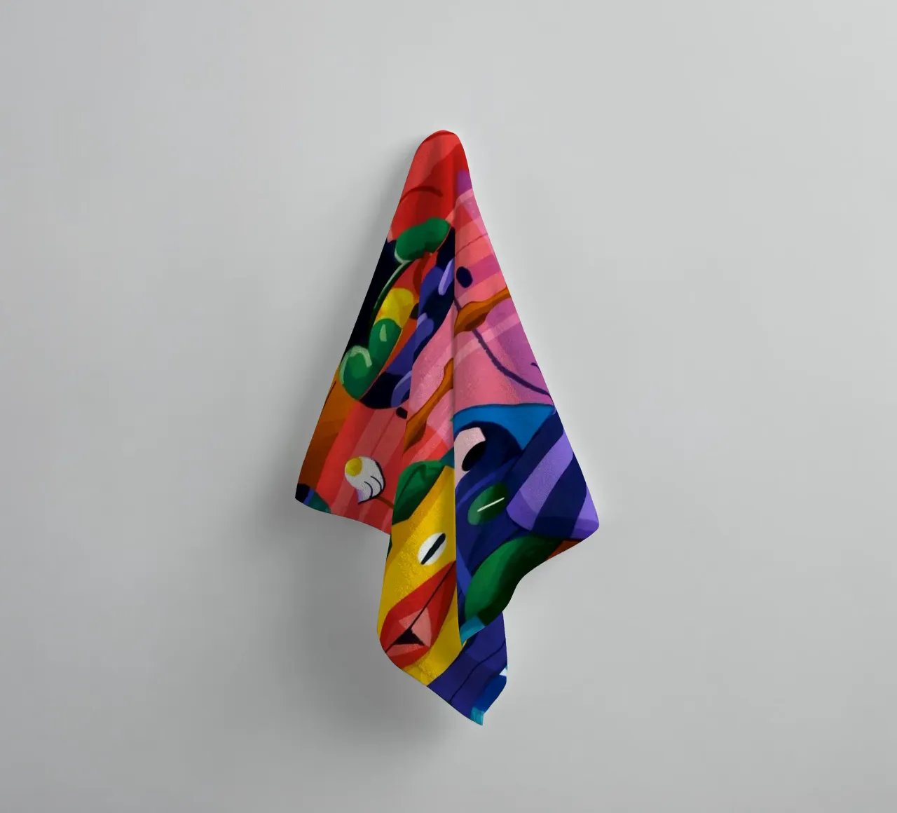 Levendige abstracte symfonie badhanddoek van Monarco Virtuoso