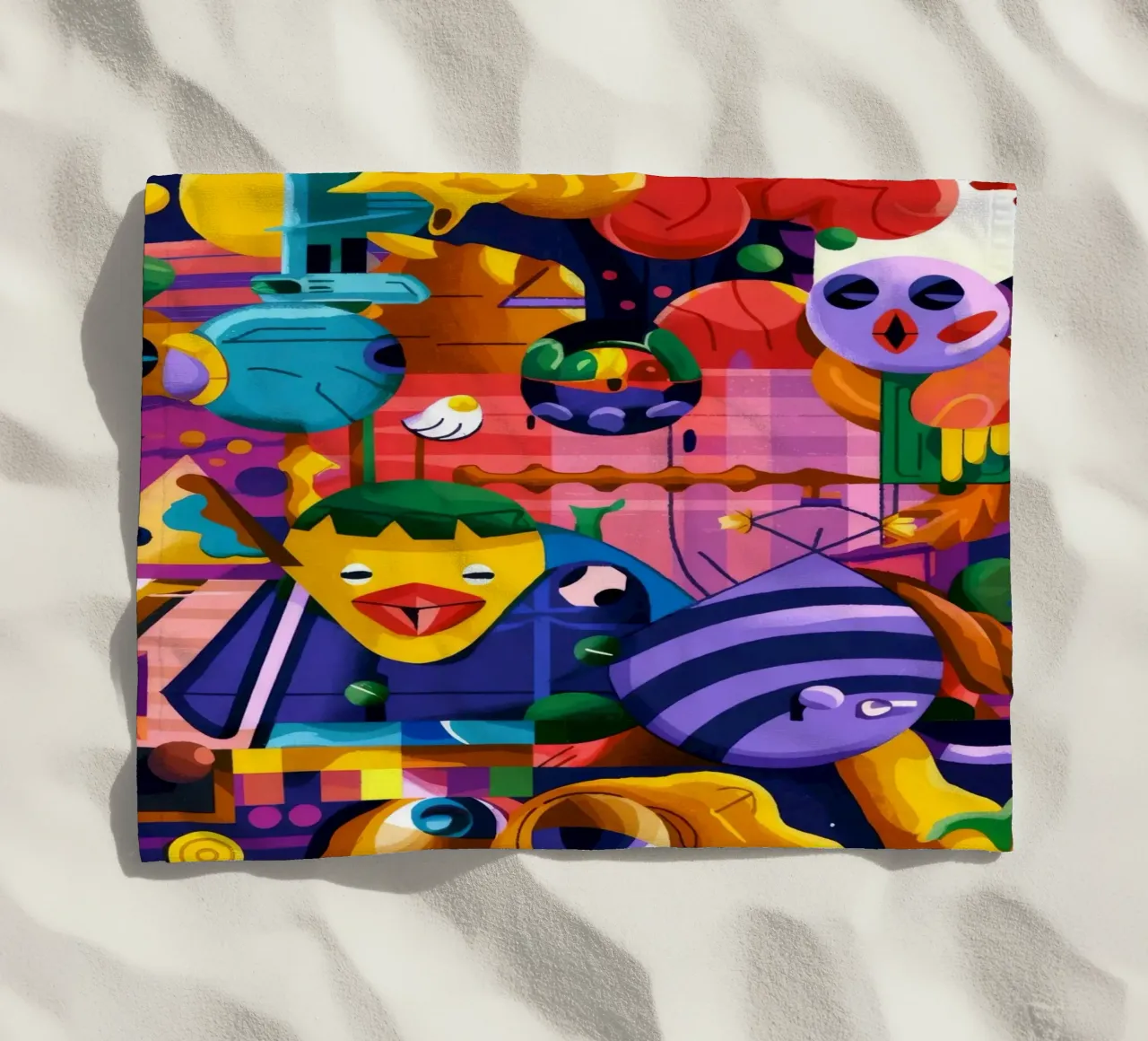 Levendige abstracte symfonie strandhanddoek van Monarco Virtuoso