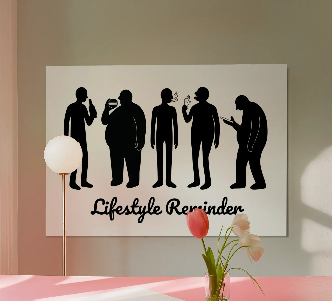 Lifestyle Reminder poster con telaio in legno da Face & Content