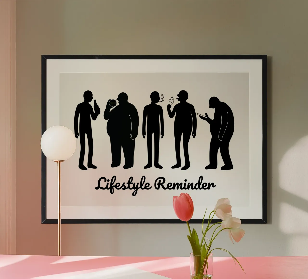 Lifestyle Reminder poster con telaio in legno da Face & Content