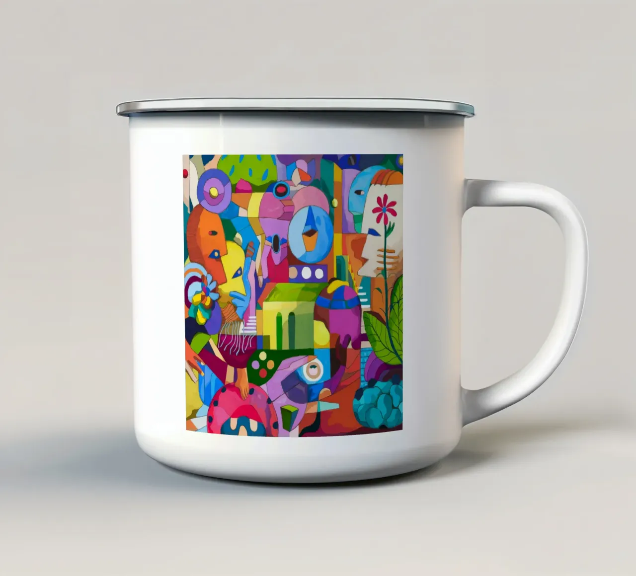 Esplosione dinamica di colori tazza in smalto da Monarco Virtuoso
