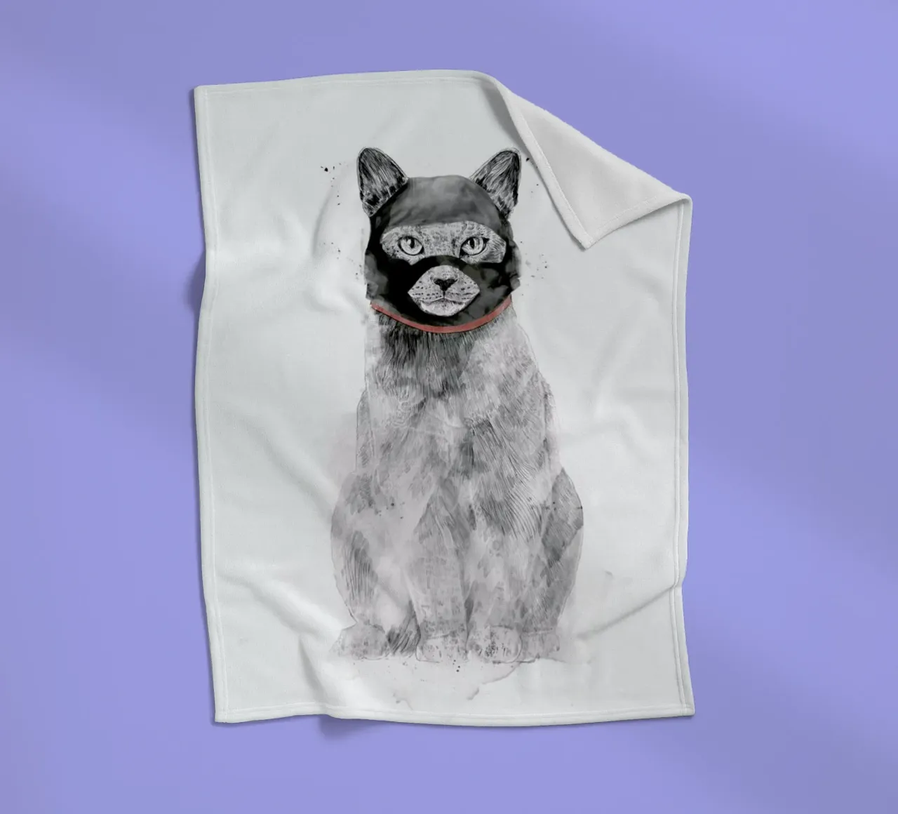Masked Cat coperta in pile da Balazs Solti