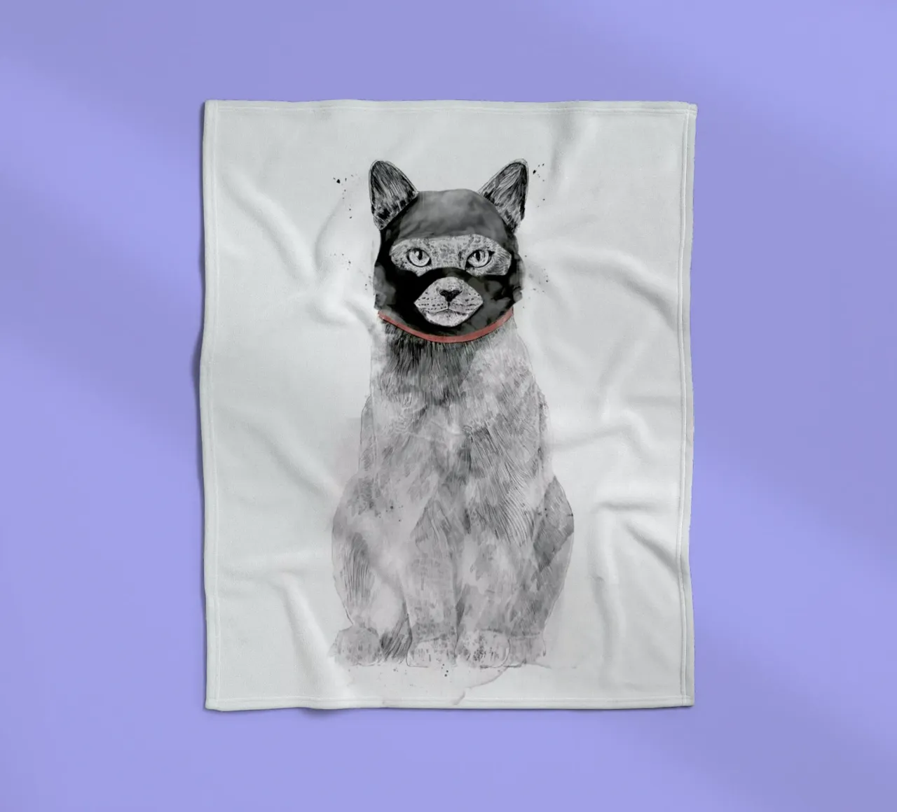 Masked Cat coperta in pile da Balazs Solti