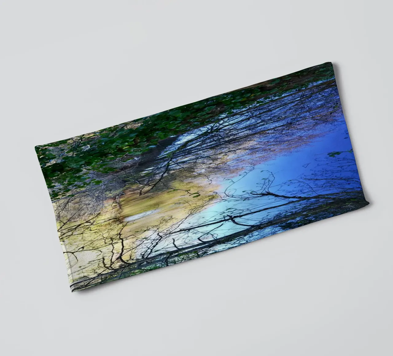 FAA298 TREES AND SKY REFLECTIONS. towel by Thierry vobmann photography