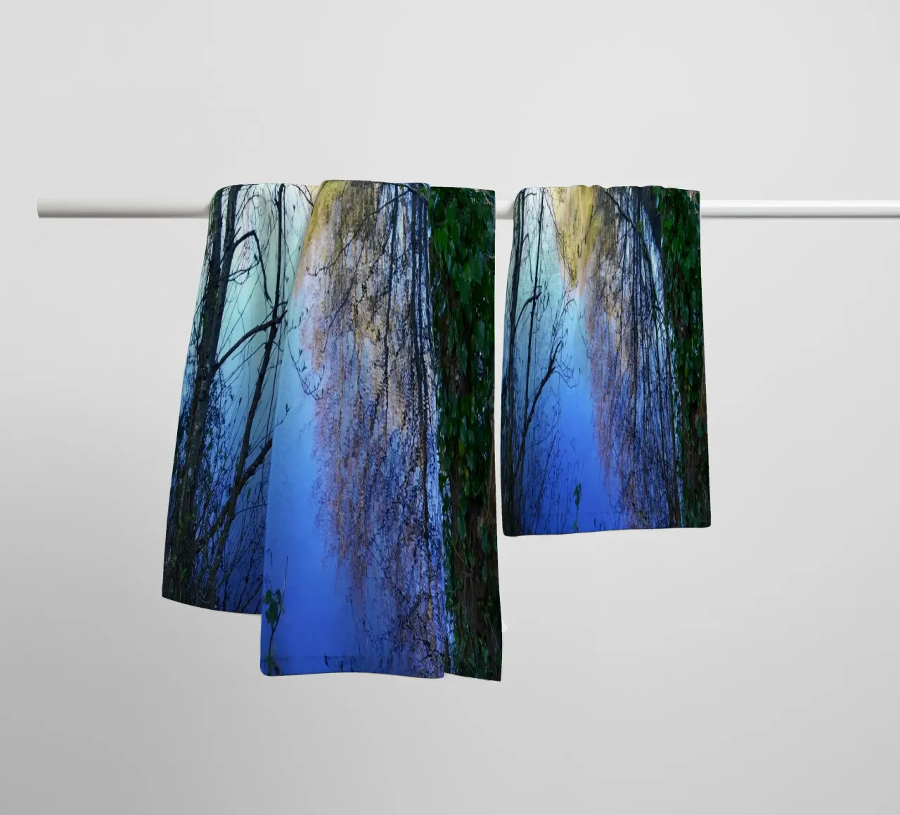 FAA298 TREES AND SKY REFLECTIONS. towel by Thierry vobmann photography