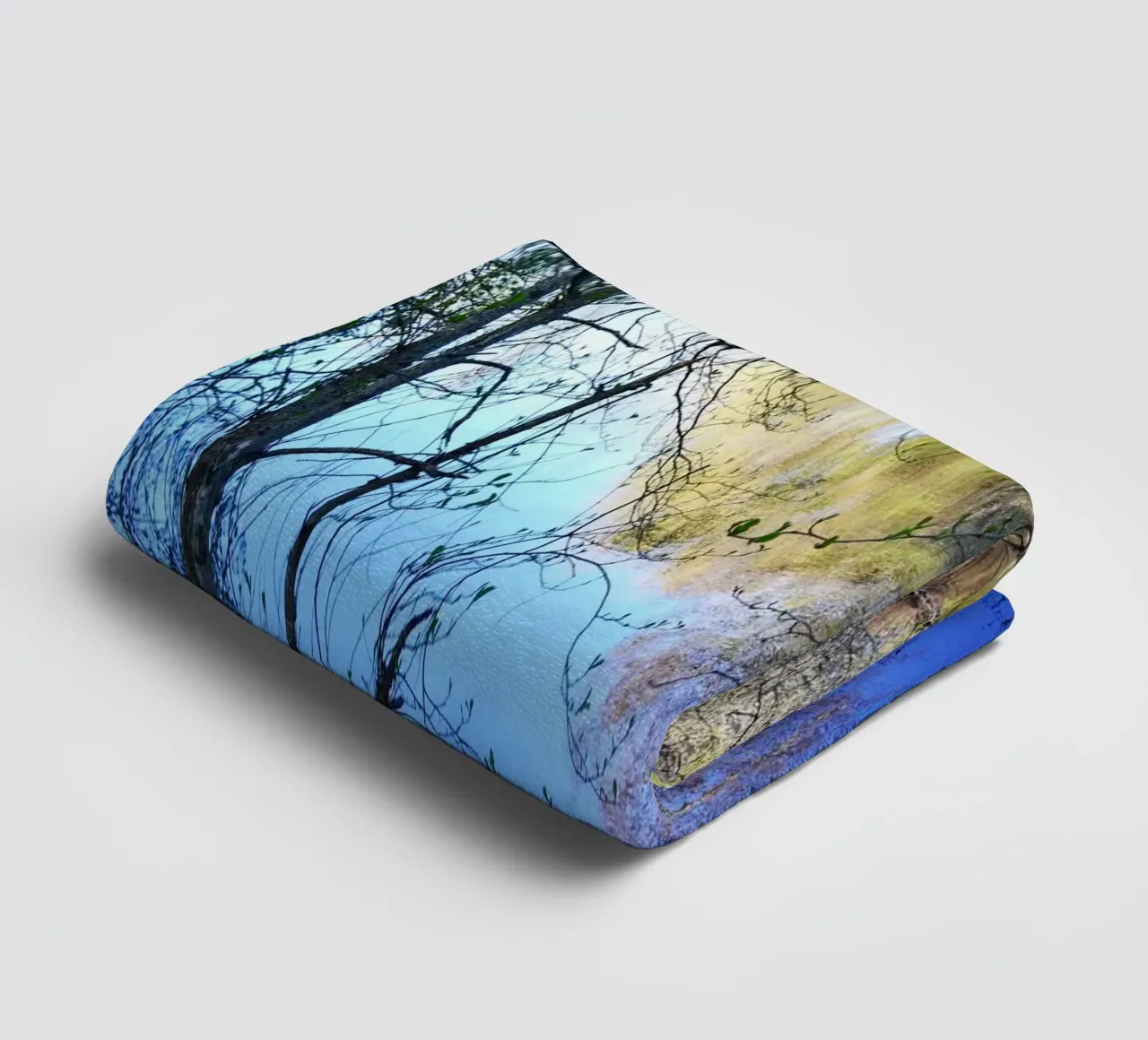 FAA298 TREES AND SKY REFLECTIONS. towel by Thierry vobmann photography