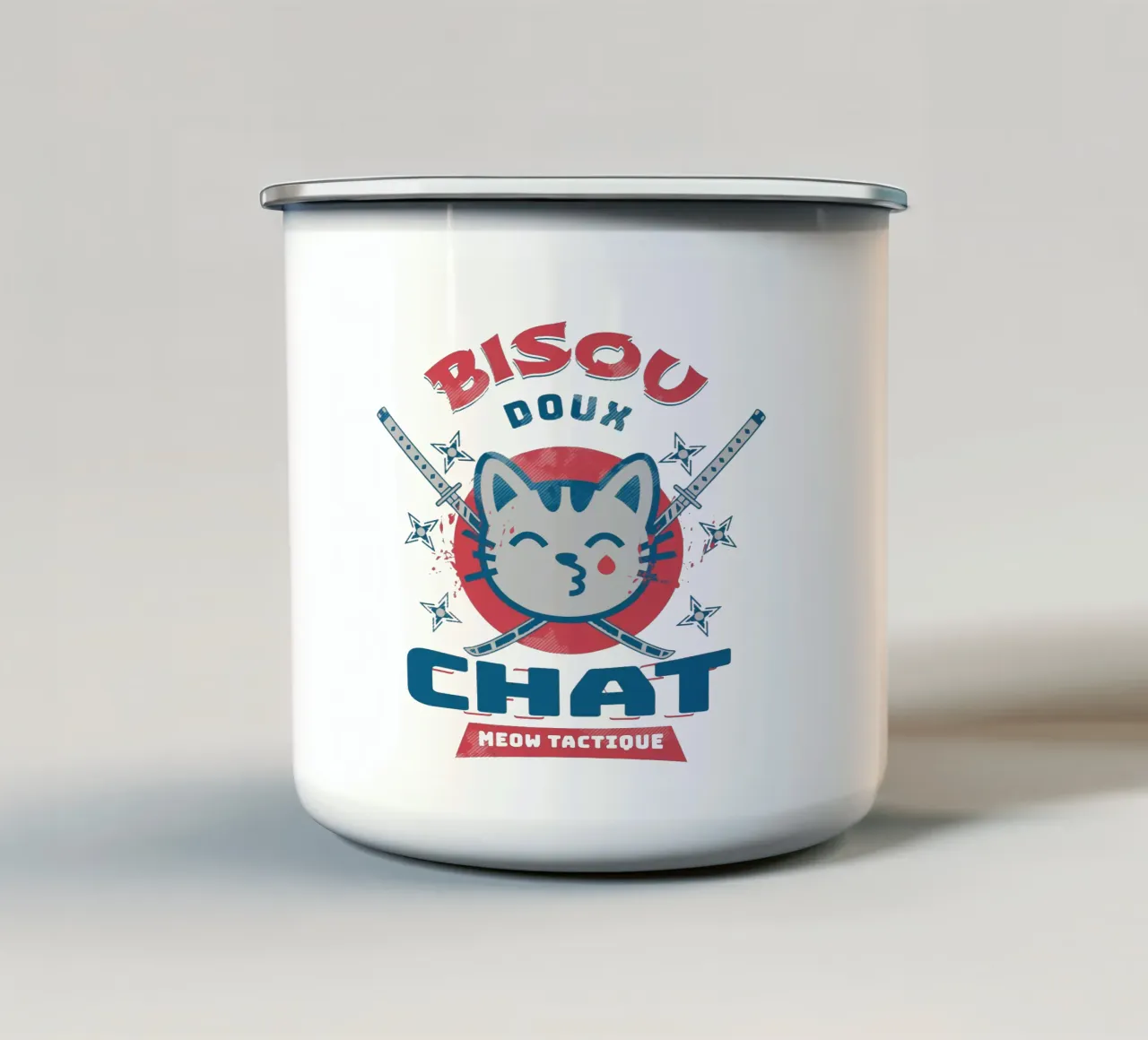 Gatto dal bacio morbido tazza in smalto da Gunawan Rb