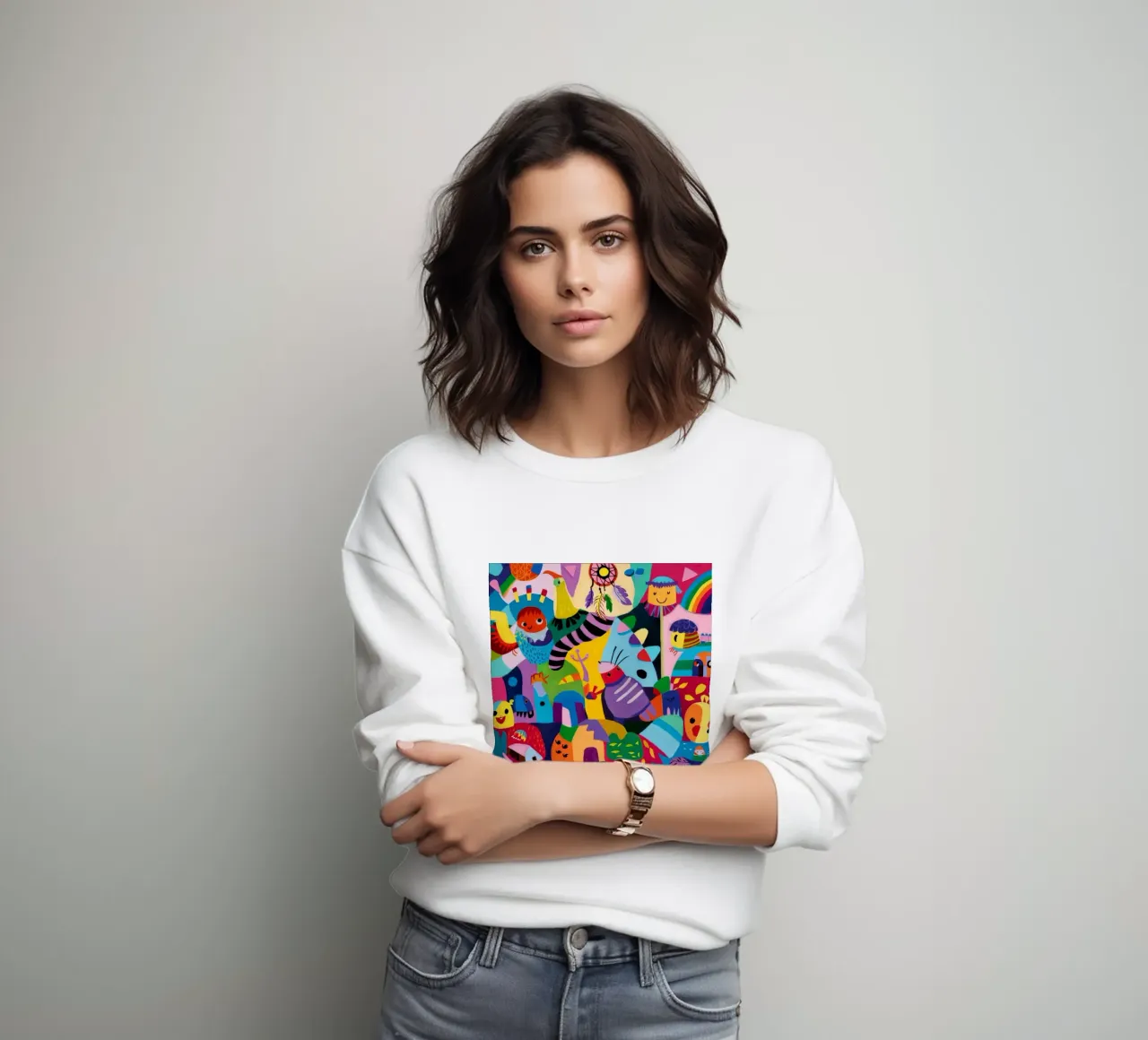 Speelse abstracte caleidoscoop sweatshirt van Monarco Virtuoso
