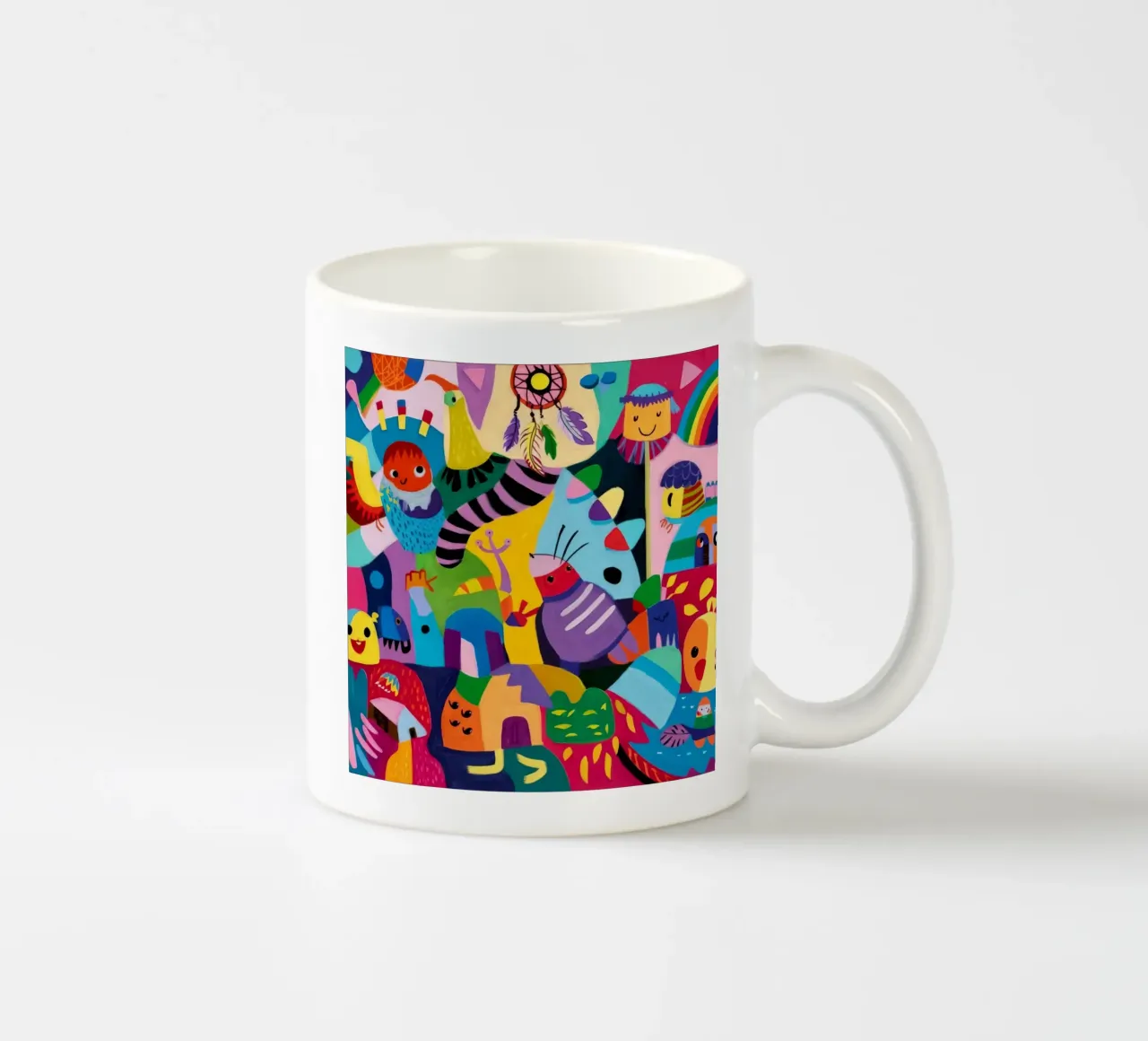 Speelse abstracte caleidoscoop keramische mok van Monarco Virtuoso