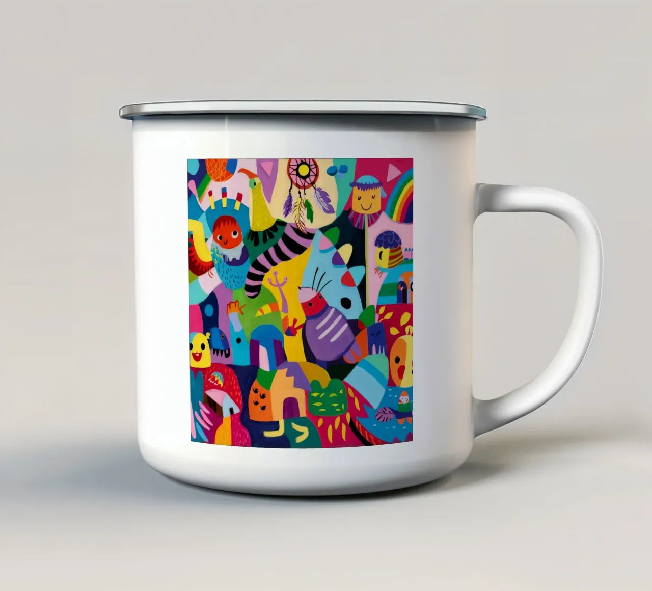 Kaléidoscope abstrait et ludique mug en émail de Monarco Virtuoso