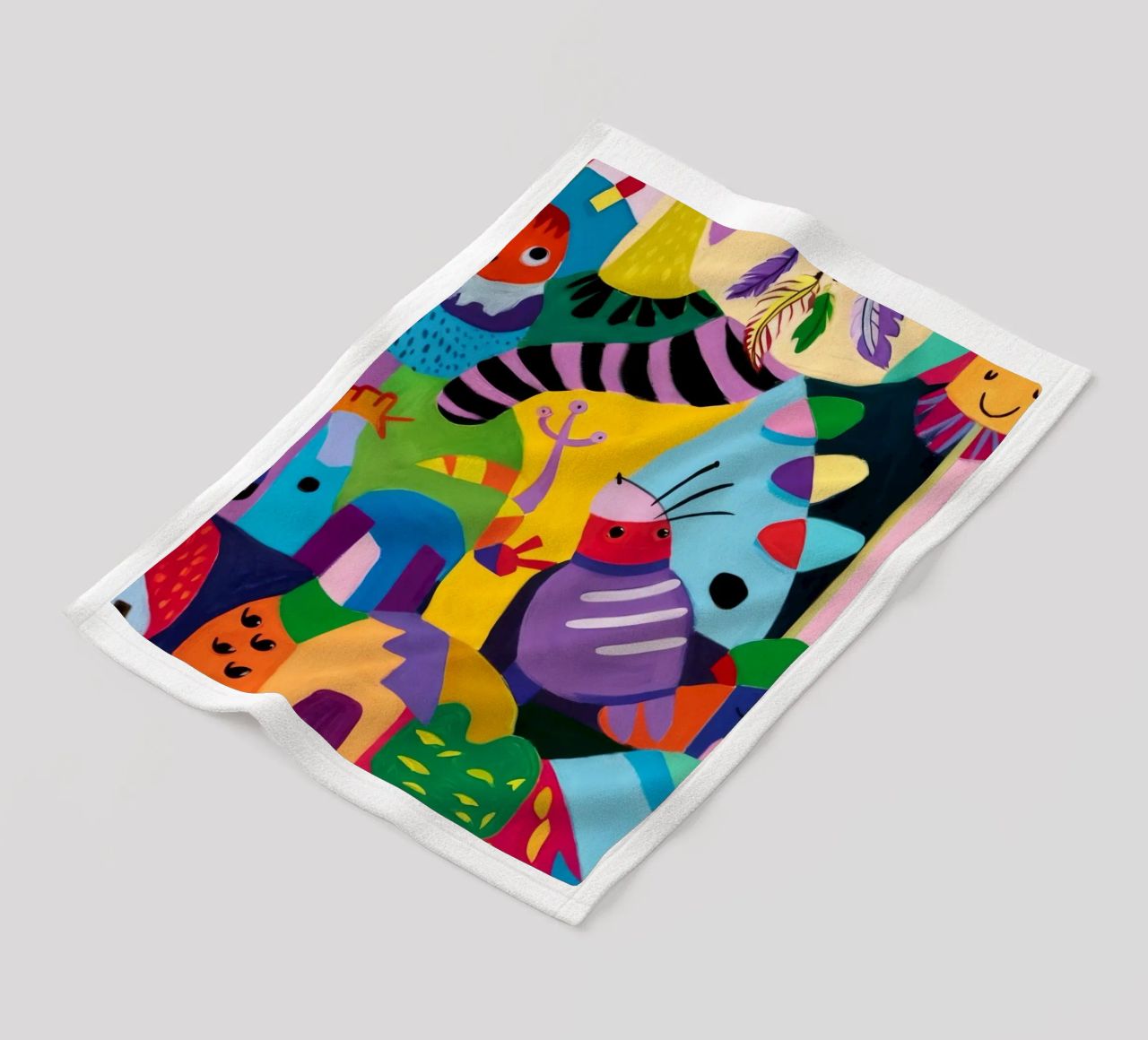 Speelse abstracte caleidoscoop fleecedeken van Monarco Virtuoso