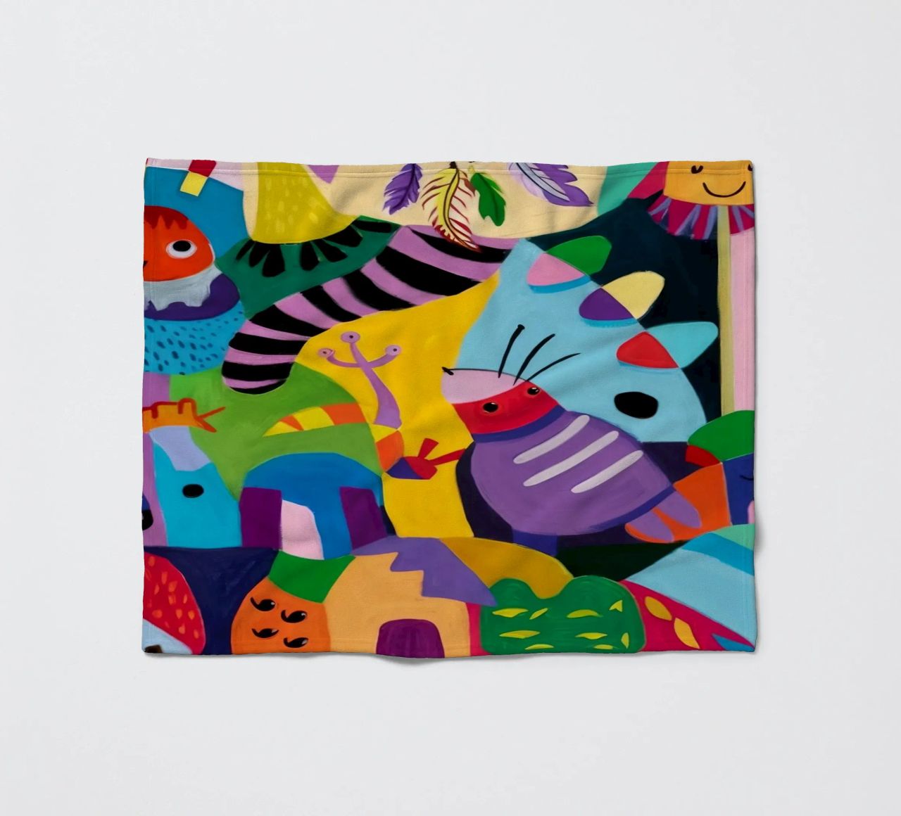 Speelse abstracte caleidoscoop fleecedeken van Monarco Virtuoso