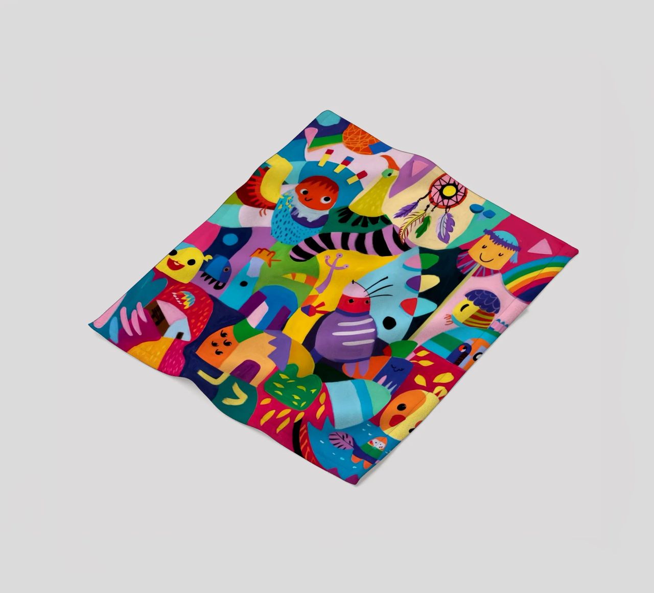 Speelse abstracte caleidoscoop fleecedeken van Monarco Virtuoso