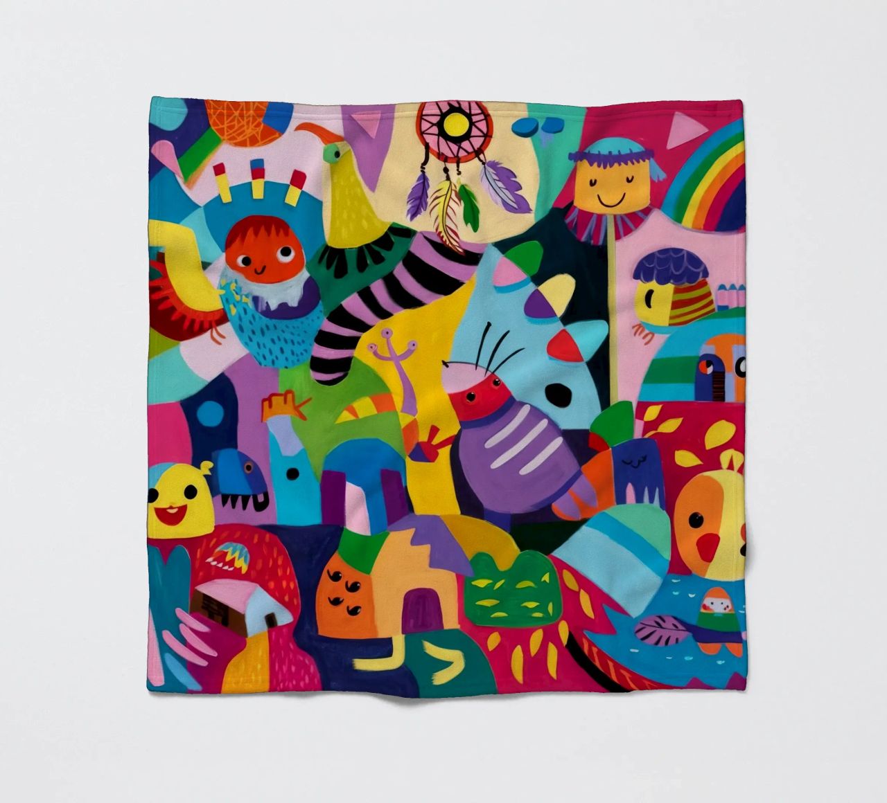 Speelse abstracte caleidoscoop fleecedeken van Monarco Virtuoso