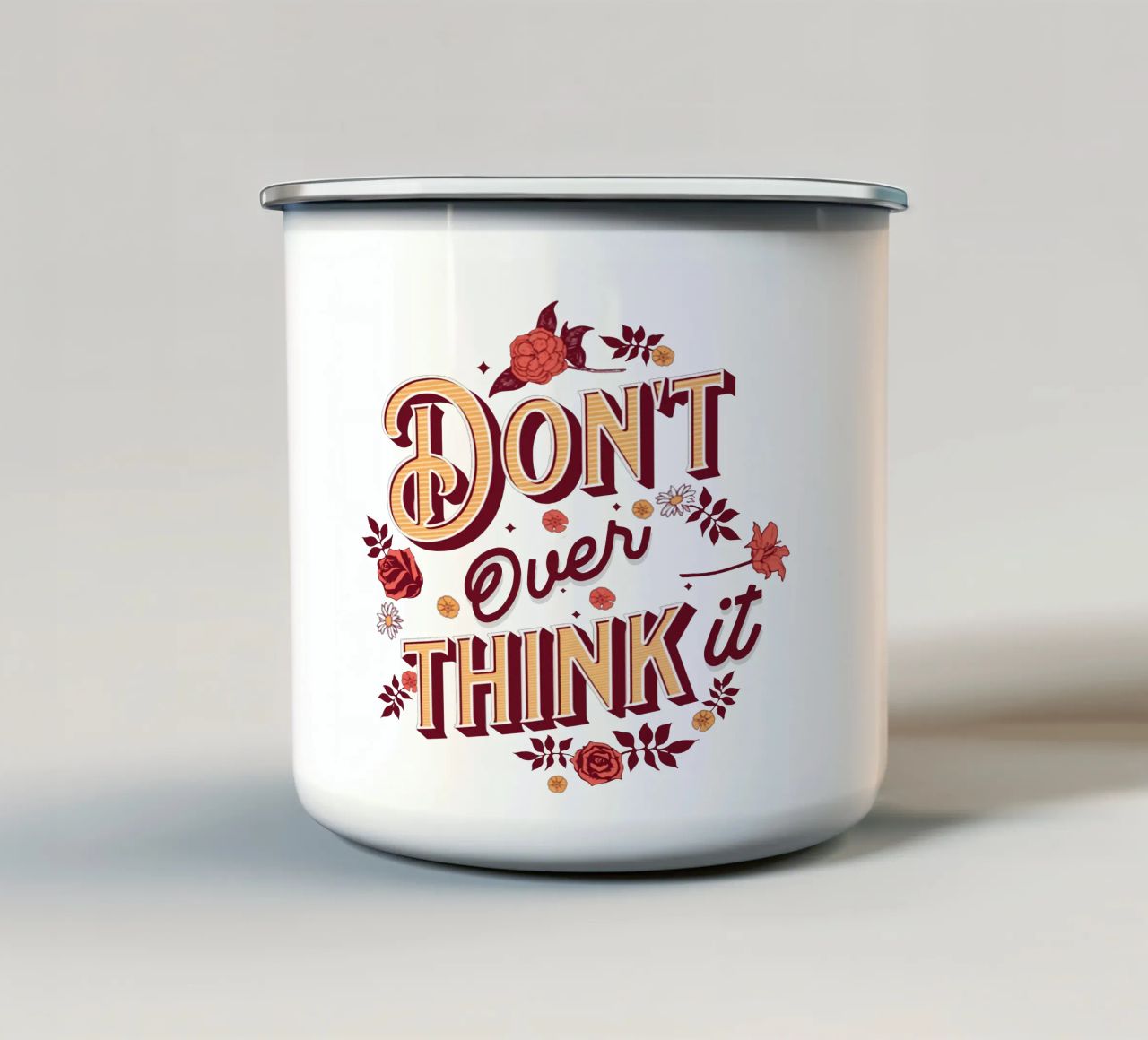 Non pensateci troppo tazza in smalto da Gunawan Rb
