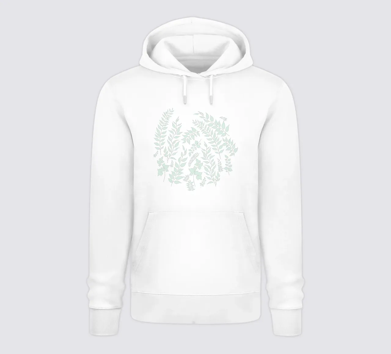 Stampa botanica Greenery Salvia e Bianco felpa con cappuccio da SilverPegasus
