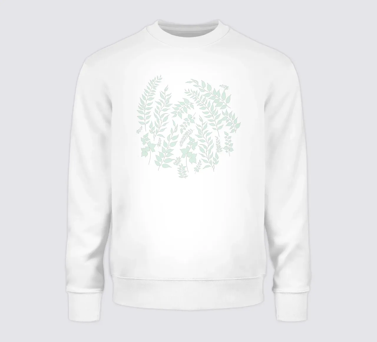 Estampado Botánico Greenery Salvia y Blanco sudadera de SilverPegasus