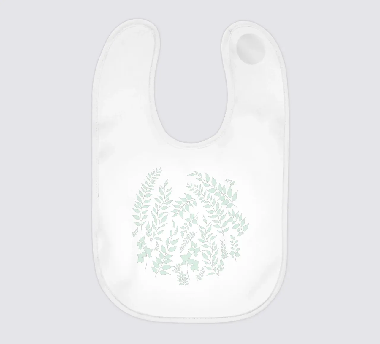 Greenery Botanical Print Salbei und Weiß Babylätzchen von SilverPegasus