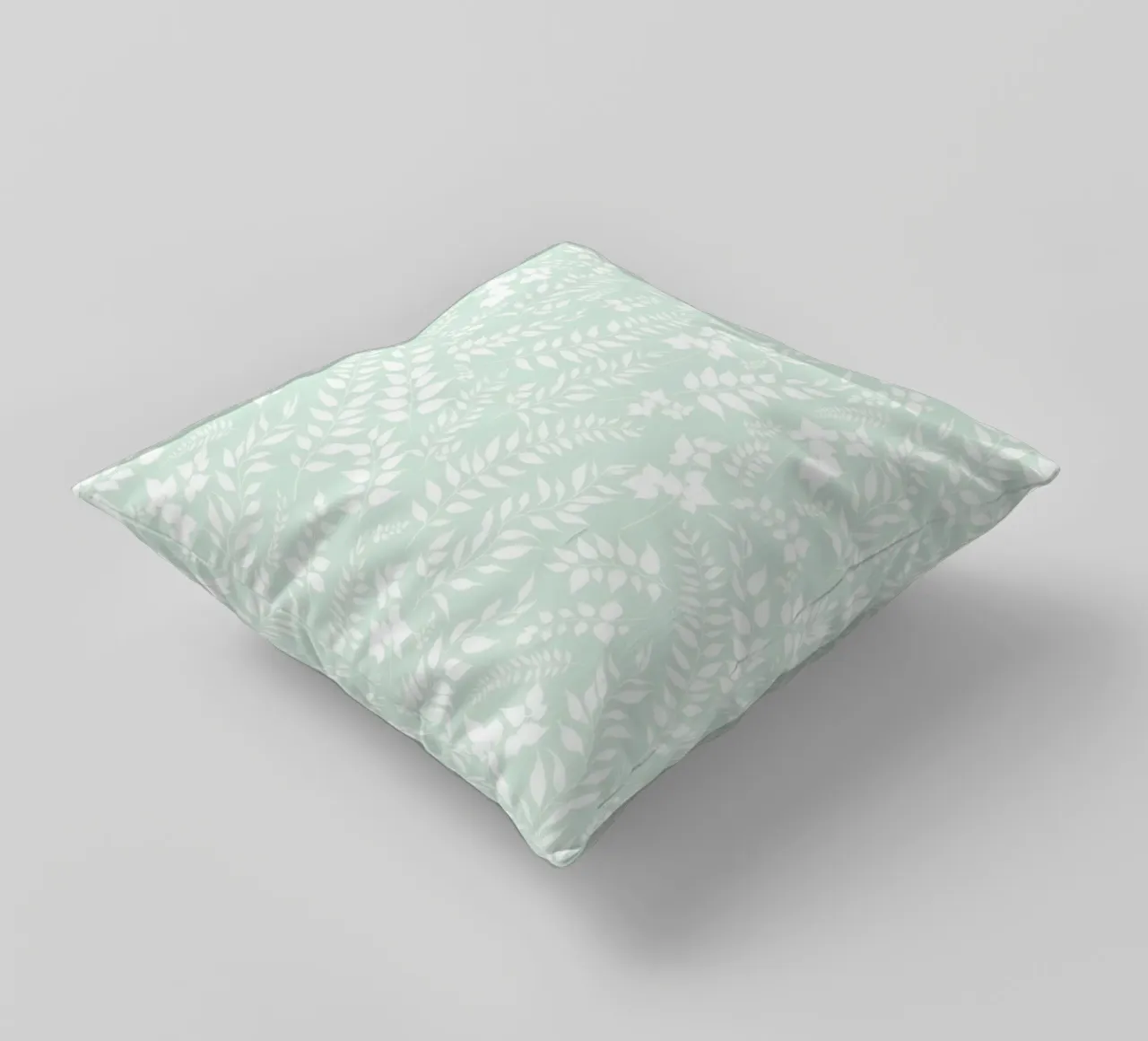 Greenery Botanical Print Sage and White decorative cushion by SilverPegasus