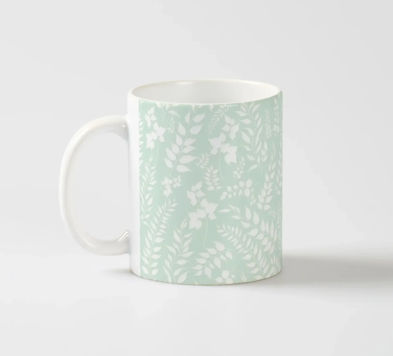 Greenery Botanische print Salie en wit keramische mok van SilverPegasus