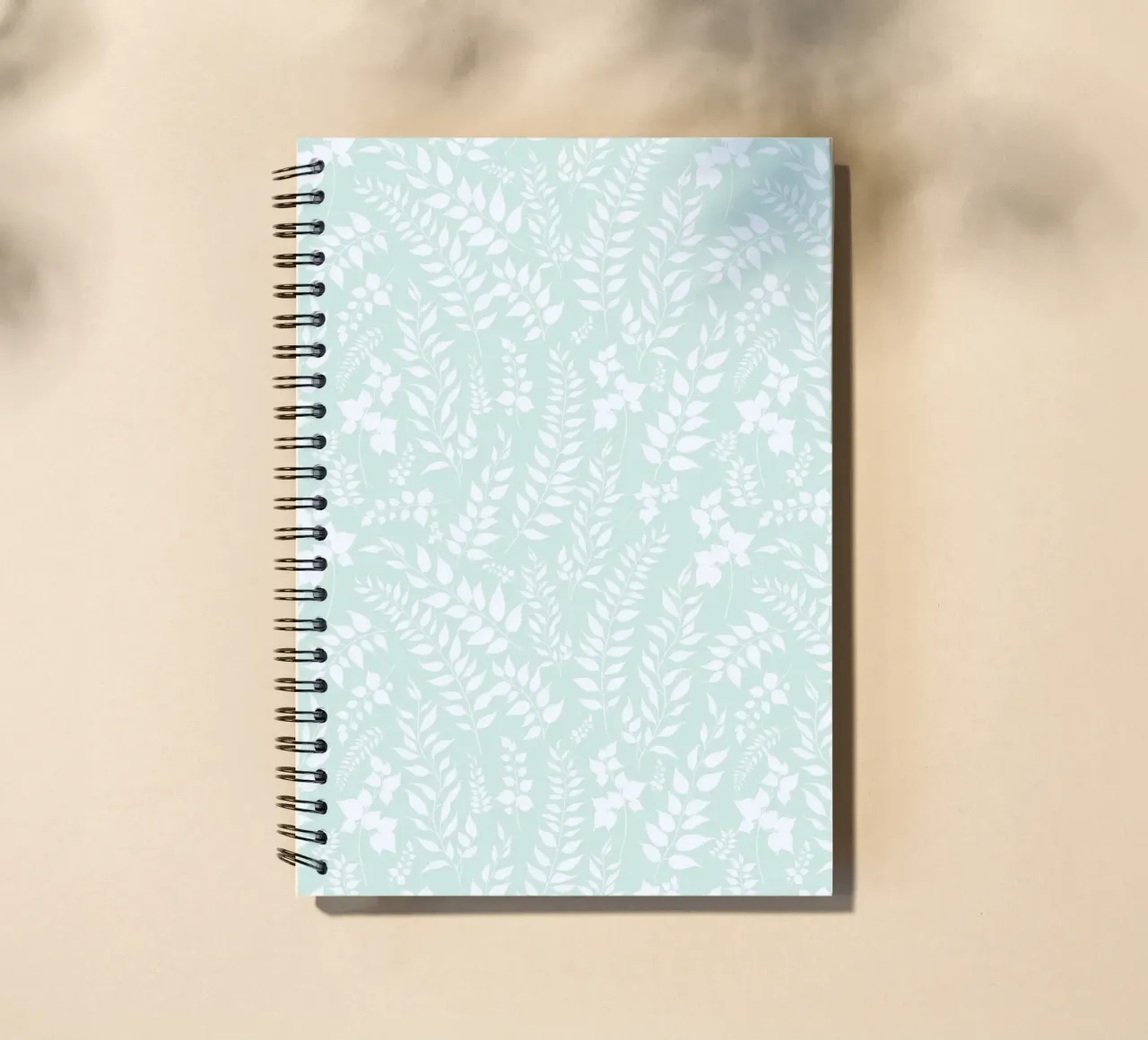 Greenery Botanical Print Sage and White spiral notebook by SilverPegasus