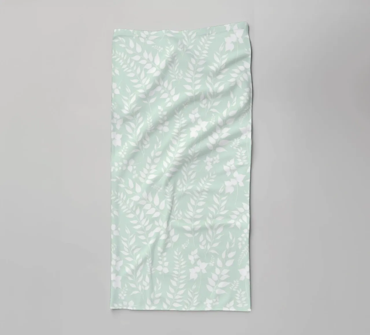 Greenery Botanical Print Sage and White towel by SilverPegasus