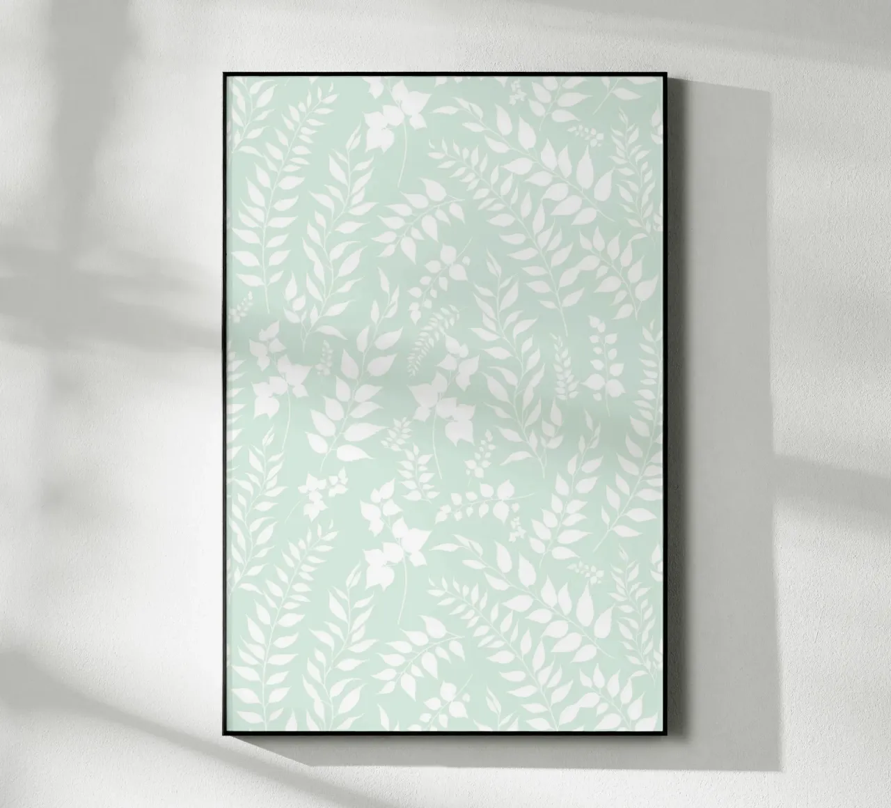 Greenery Botanical Print Sage and White acrylic glass by SilverPegasus