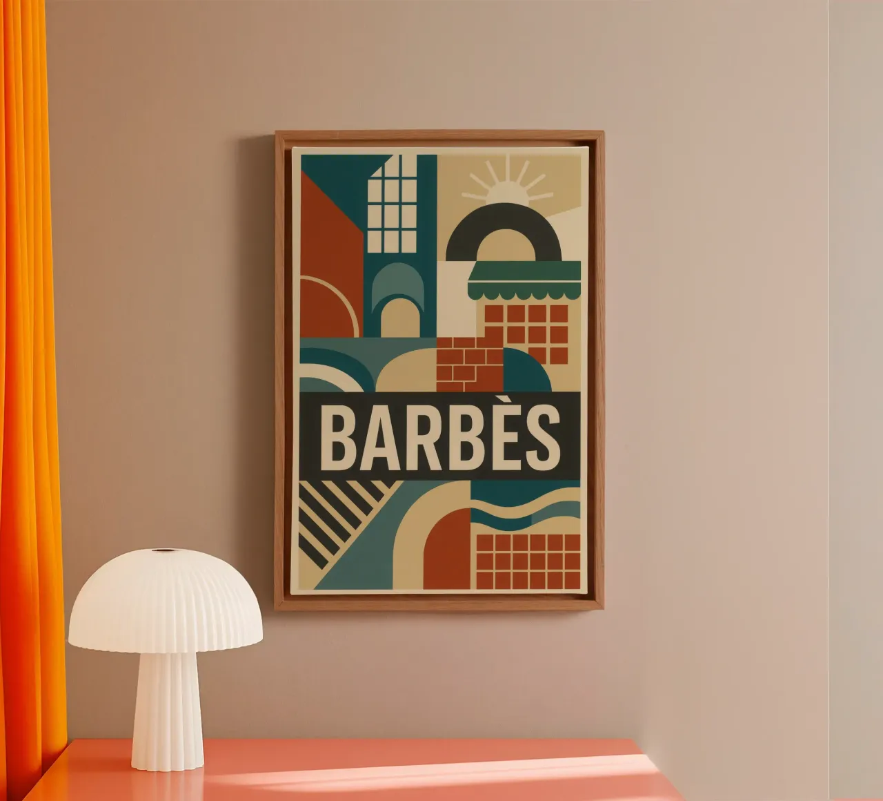 Barbès - The raw energy of Paris in vivid colours canvas with Floater frame by JETLAG | affiches voyage