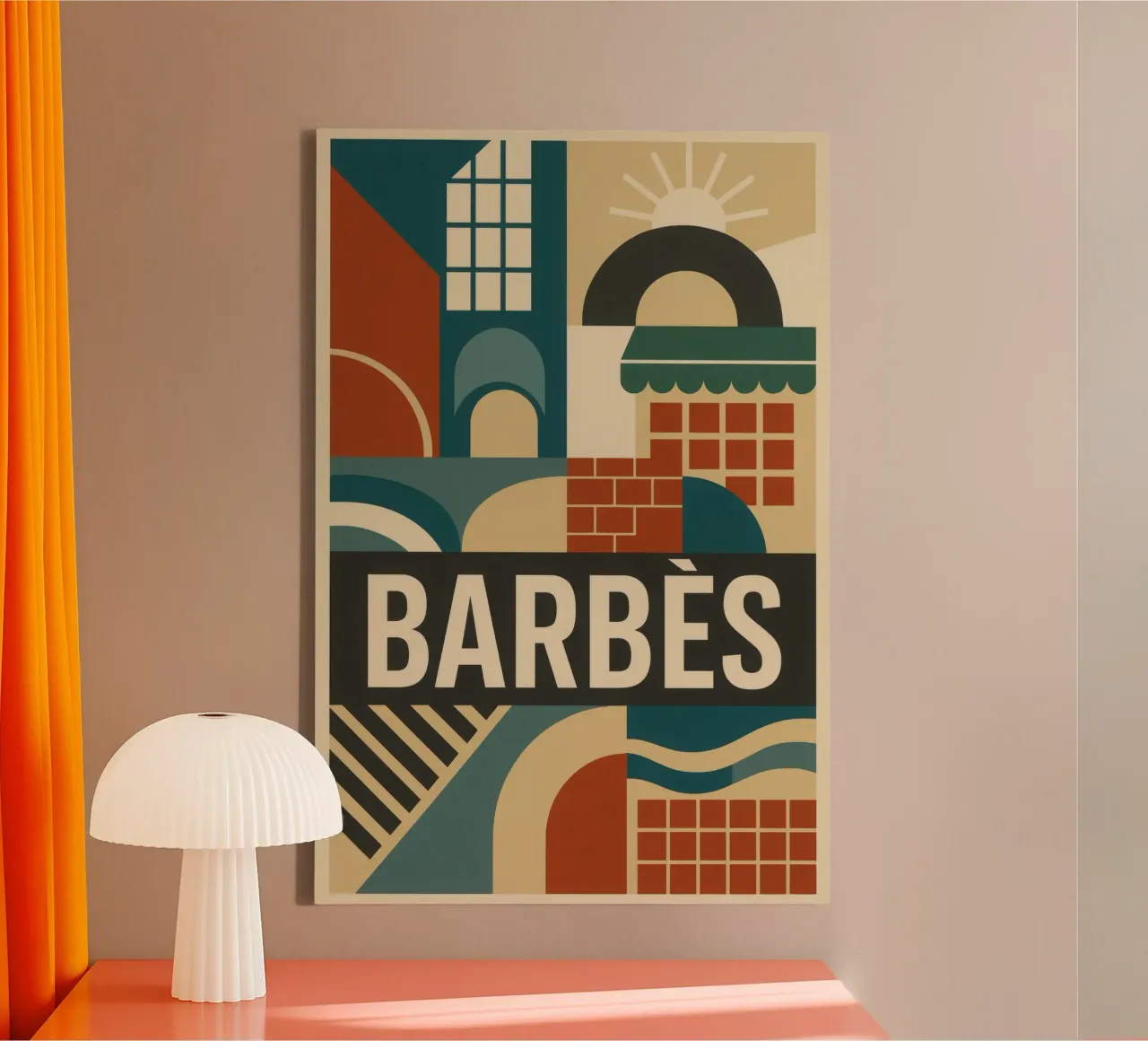 Barbès - The raw energy of Paris in vivid colours canvas with Floater frame by JETLAG | affiches voyage
