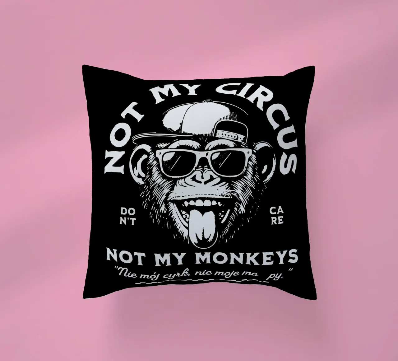 Not My Circus - Not My Monkeys decorative cushion by Gunawan Rb