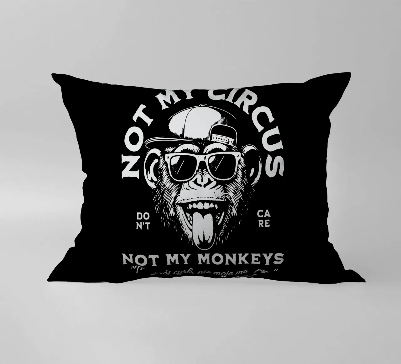 Not My Circus - Not My Monkeys decorative cushion by Gunawan Rb