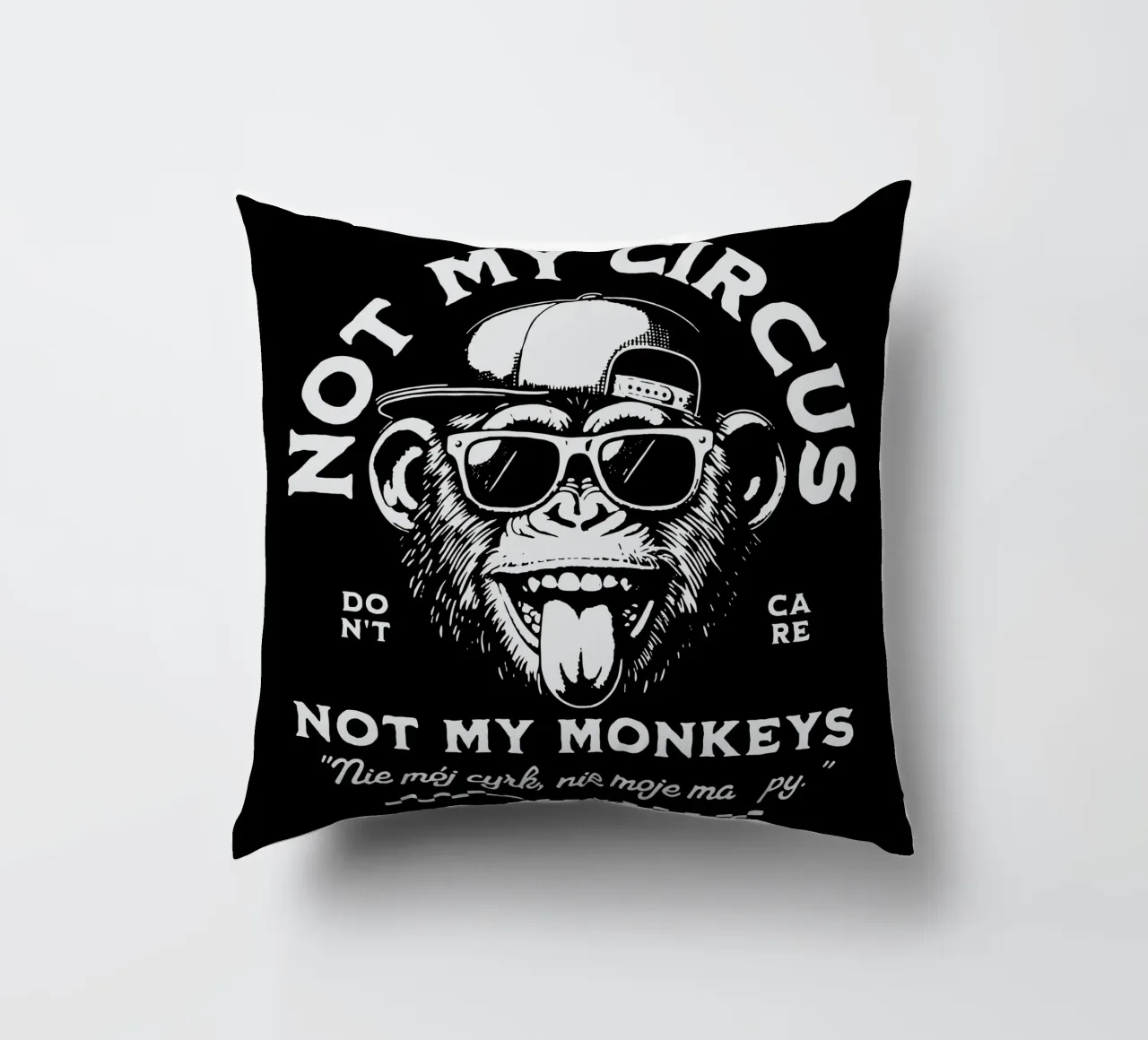 Not My Circus - Not My Monkeys decorative cushion by Gunawan Rb