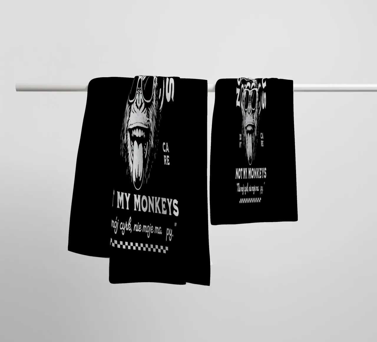 Not My Circus - Not My Monkeys towel by Gunawan Rb