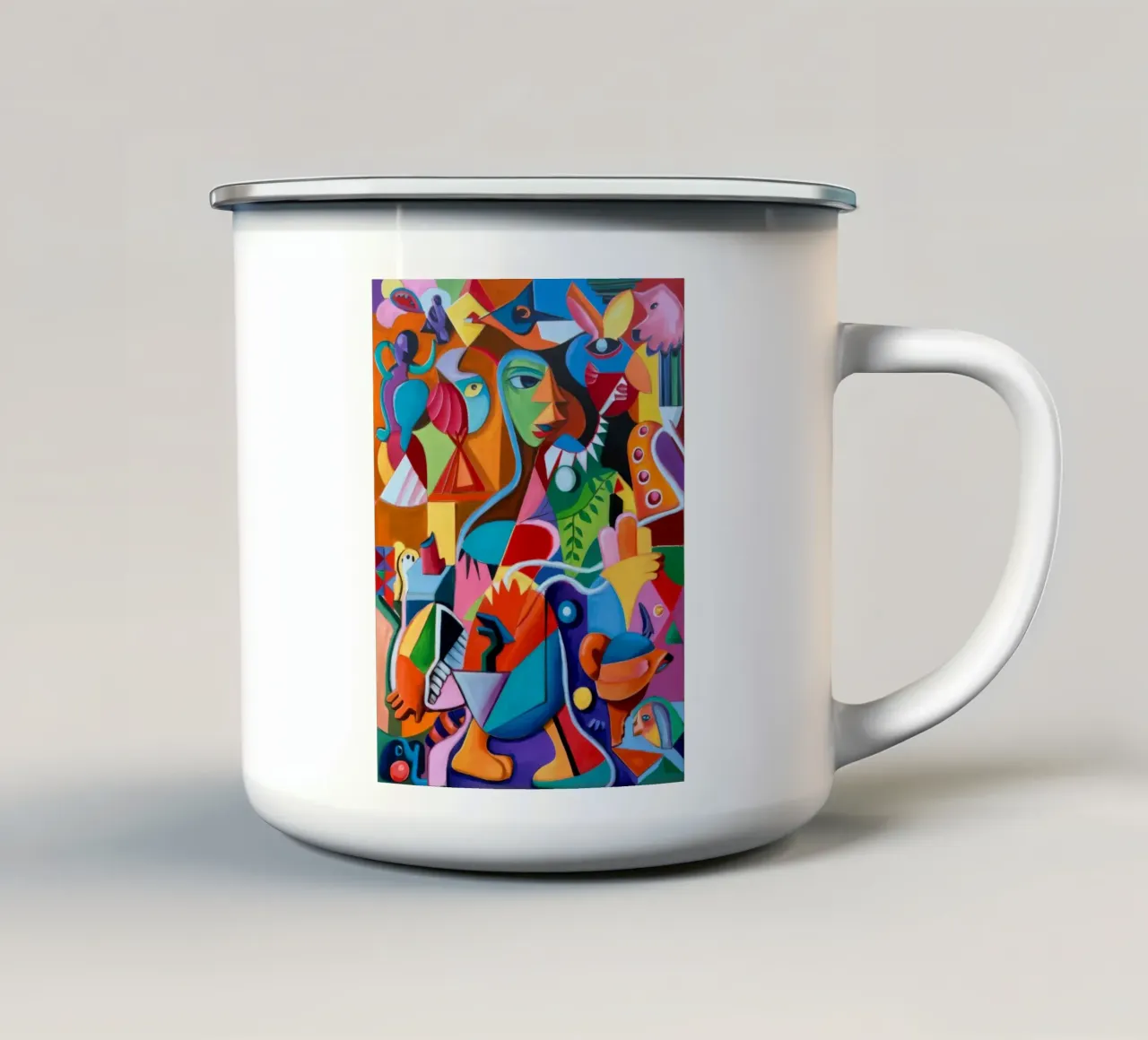 Un estroso paese delle meraviglie geometrico tazza in smalto da Monarco Virtuoso