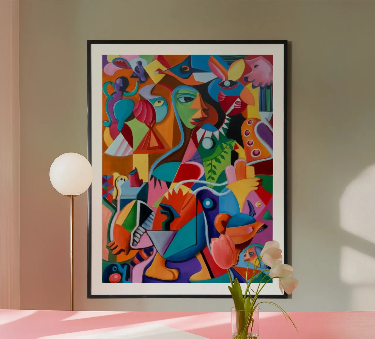 Un estroso paese delle meraviglie geometrico poster con telaio in legno da Monarco Virtuoso
