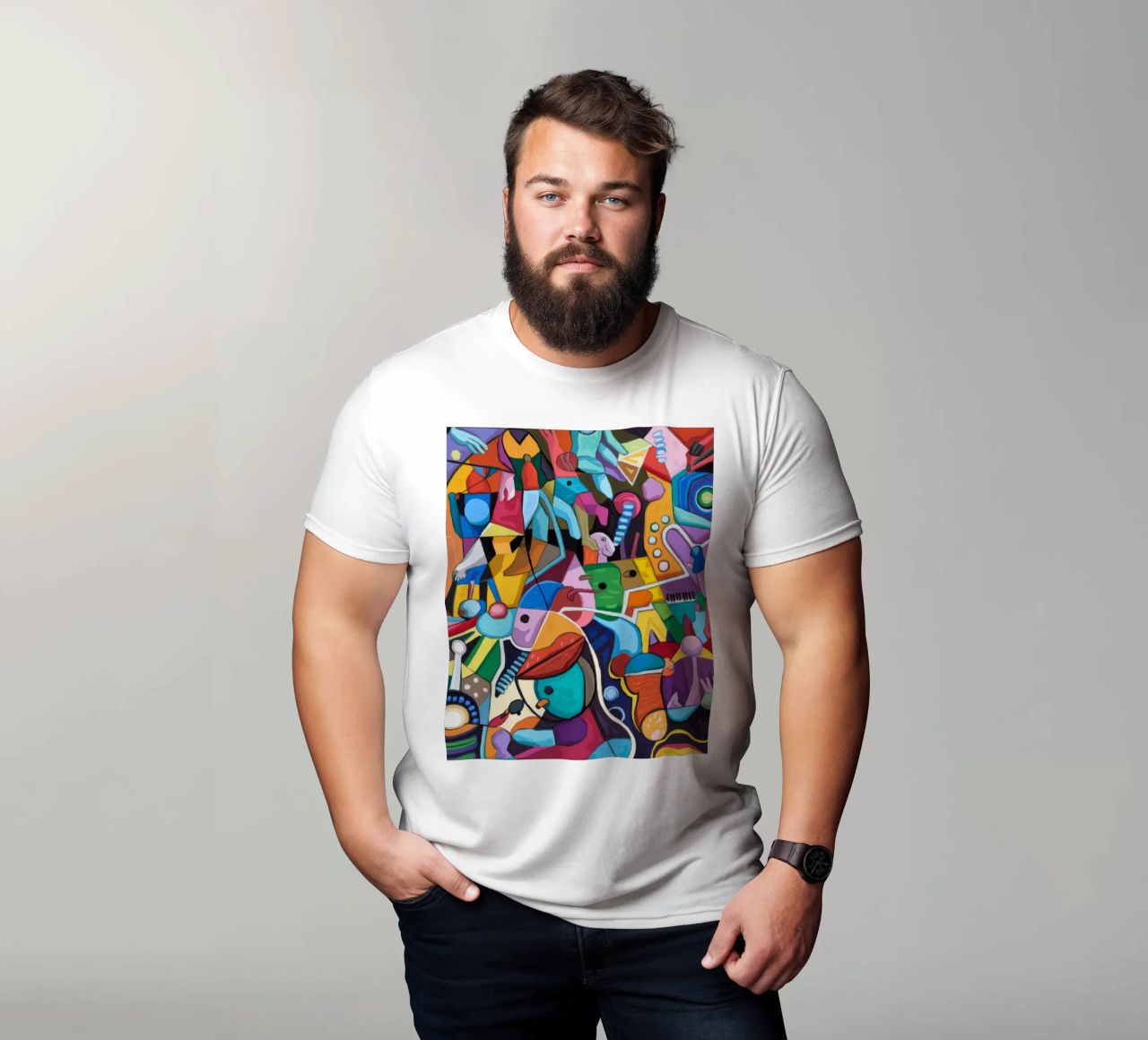 Caleidoscopio astratto e vivace t-shirt da Monarco Virtuoso