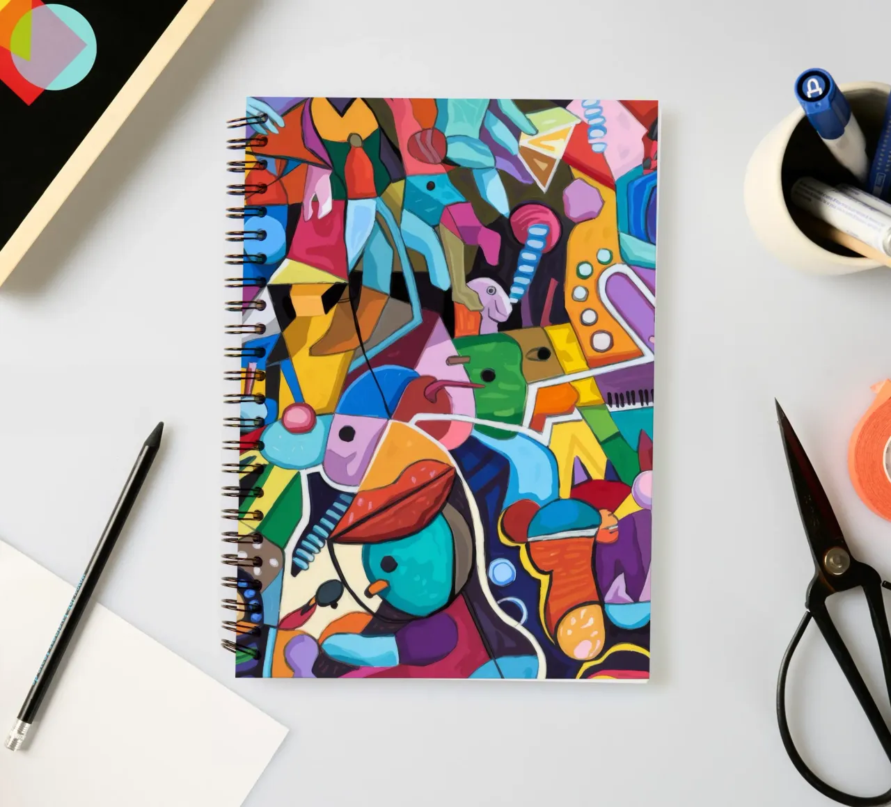 Lively Abstract Kaleidoscope spiral notebook by Monarco Virtuoso