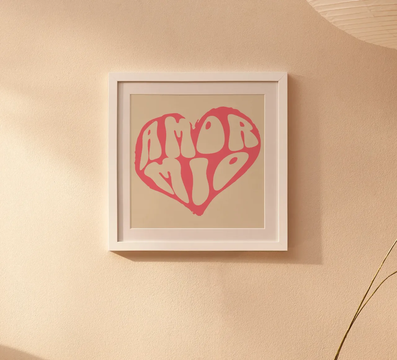 il mio amore poster con telaio in legno da Gunawan Rb