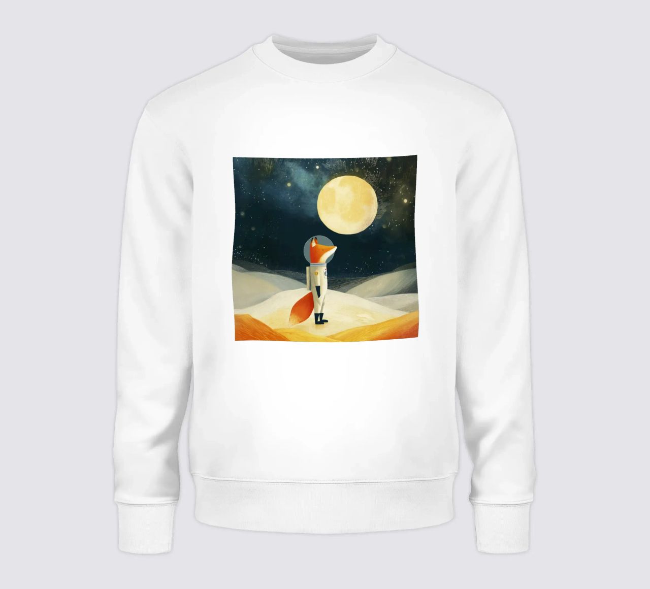 Astronaut Fox Floating in Space – Minimalist Kids Art sweatshirt by Modern Muse