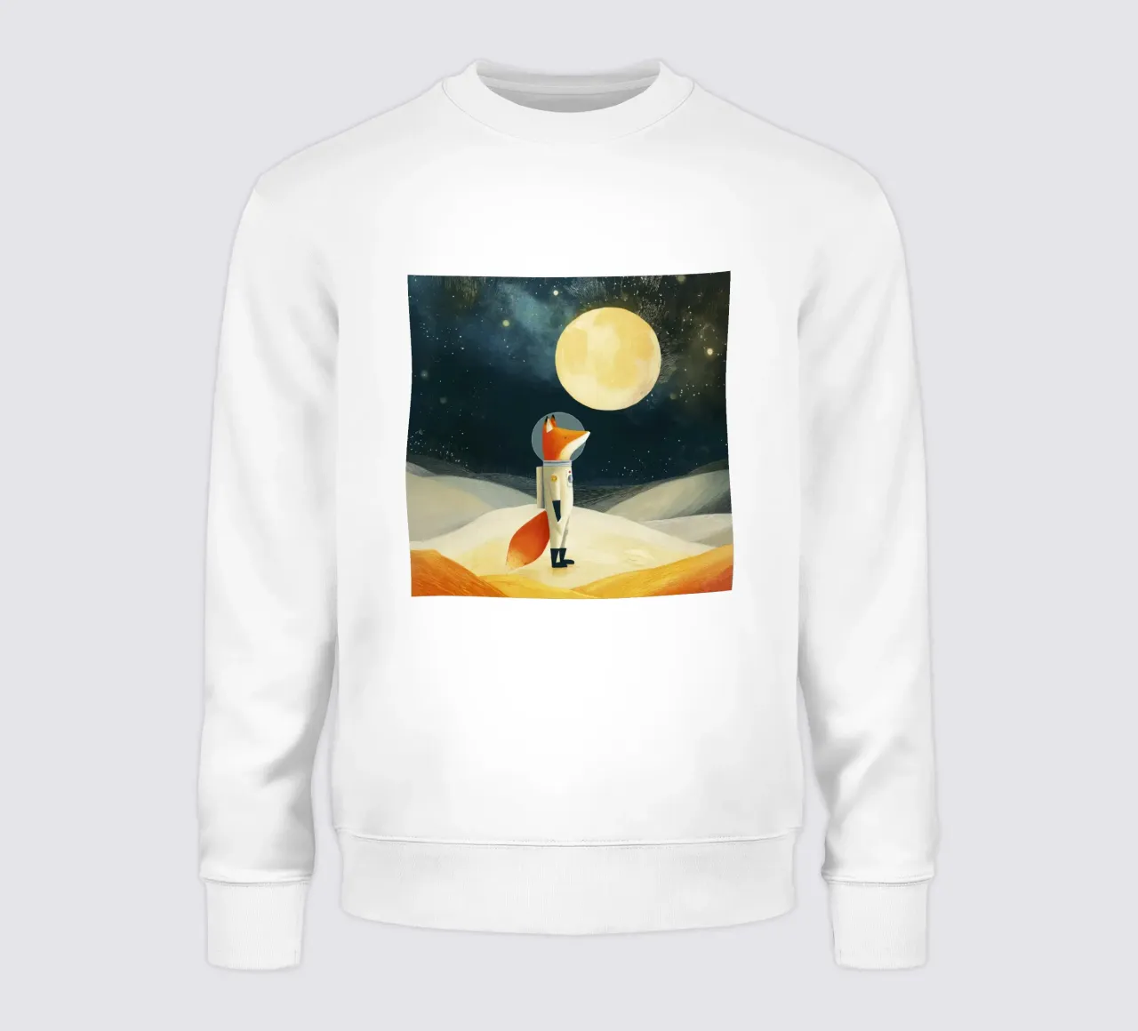 Volpe astronauta che fluttua nello spazio - Arte minimalista per bambini felpa da Modern Muse