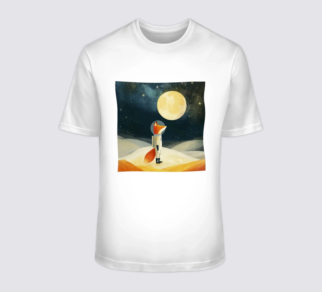 Astronaut Fox Floating in Space – Minimalist Kids Art t-shirt by Modern Muse