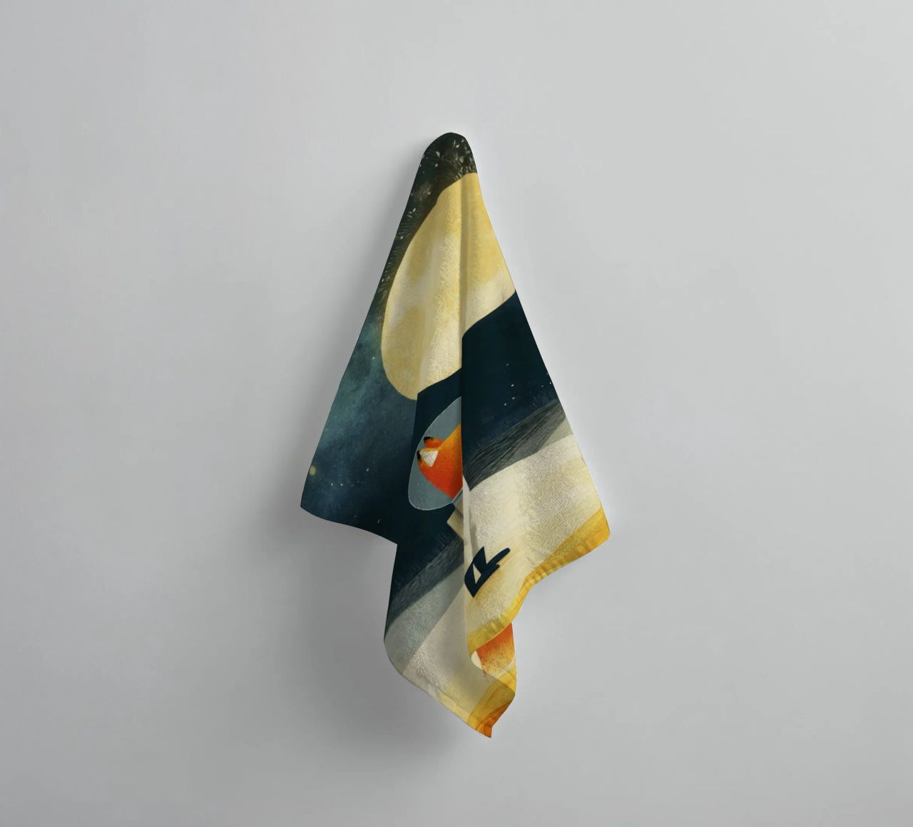 Astronaut Fox Floating in Space – Minimalist Kids Art towel by Modern Muse
