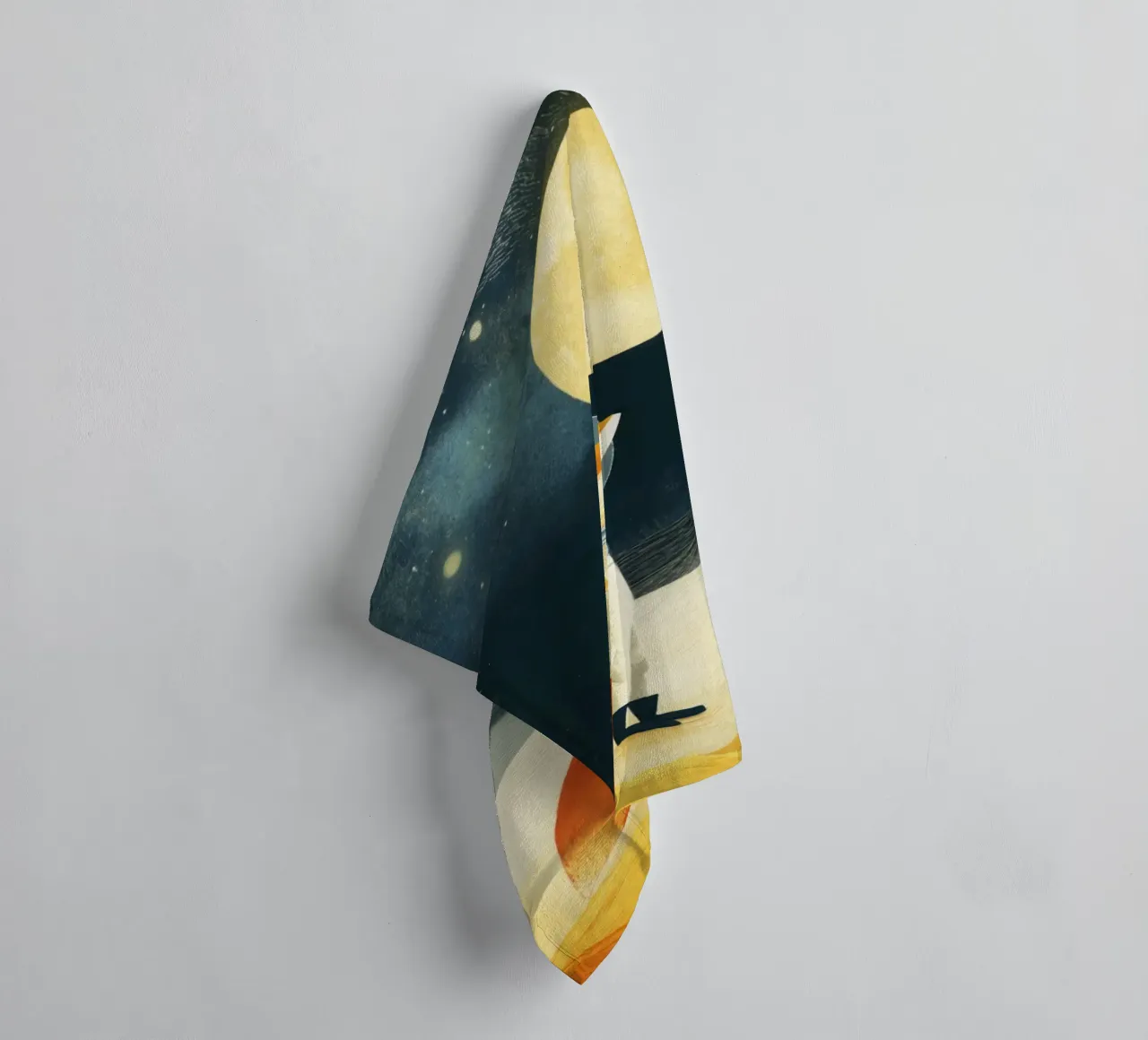 Zorro astronauta flotando en el espacio - Arte infantil minimalista toalla de baño de Modern Muse