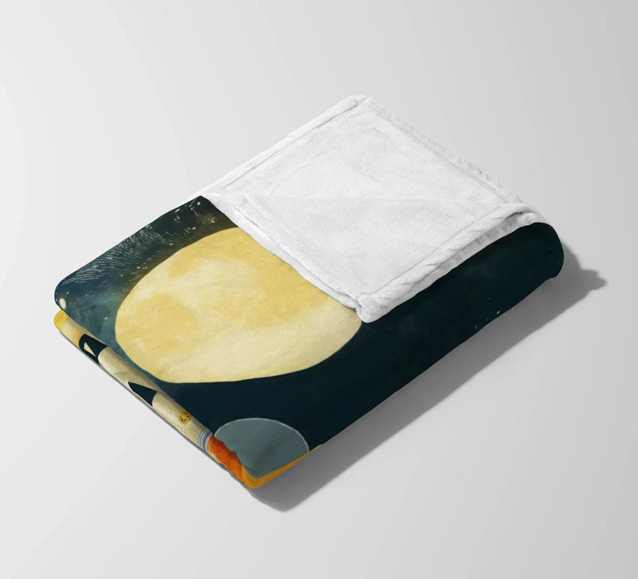 Astronaut Fox Floating in Space – Minimalist Kids Art fleece blanket by Modern Muse